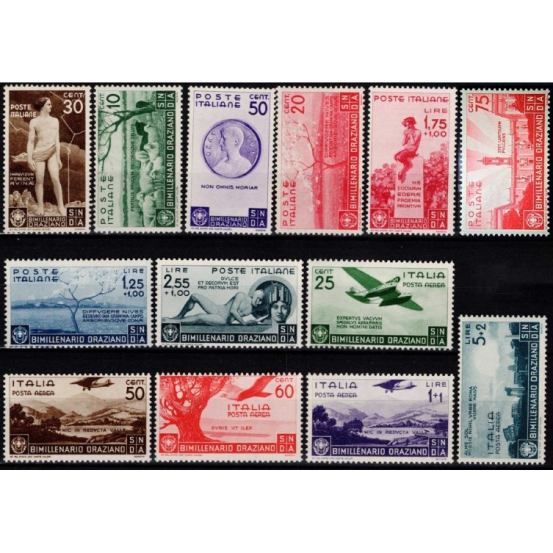 REGNO D'ITALIA 1936 BIMILLENARIO ORAZIO 13 V. G.I MNH**  | Filateli...