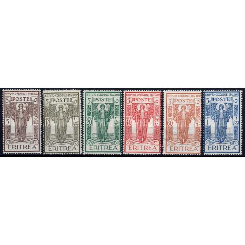 COLONIE 1926 ERITREA PRO ISTITUTO COLONIALE 6 VALORI S.23 G.I MNH**...