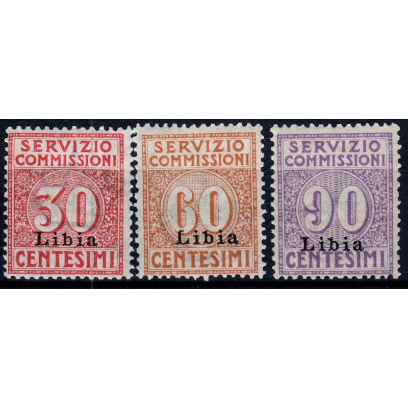 COLONIE 1915 LIBIA SERVIZIO COMMISSIONI 3 VALORI S.72 G.I MNH**  | ...