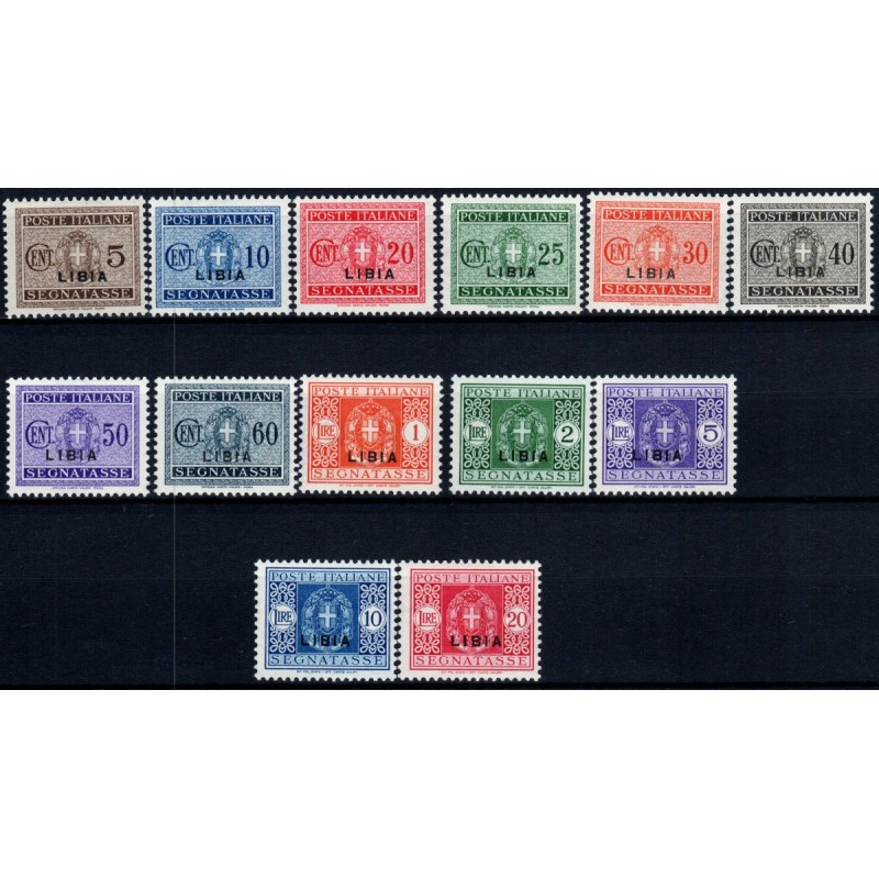 COLONIE 1934 LIBIA SEGNATASSE 13 VALORI S.70 G.I MNH**  | Filatelia...