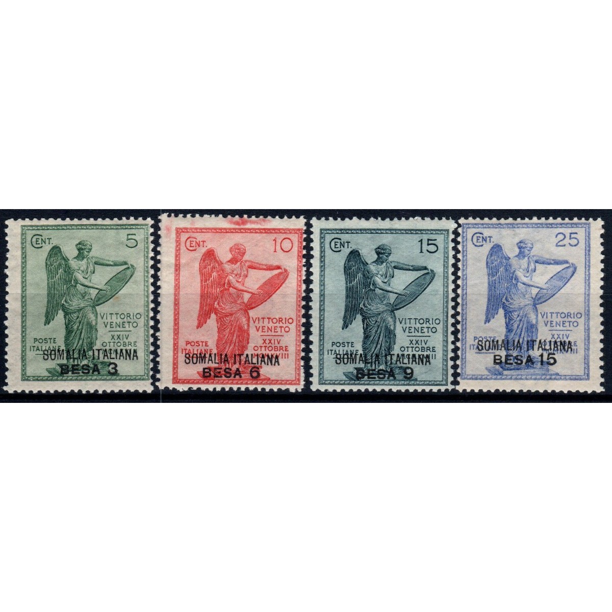 COLONIE 1922 SOMALIA VITTORIA SOPR. BESA 4 VALORI S.8 G.I MNH** | ... COLONIE 1922 SOMALIA VITTORIA SOPR. BESA 4 VALORI S.8 G.I MNH** | ...