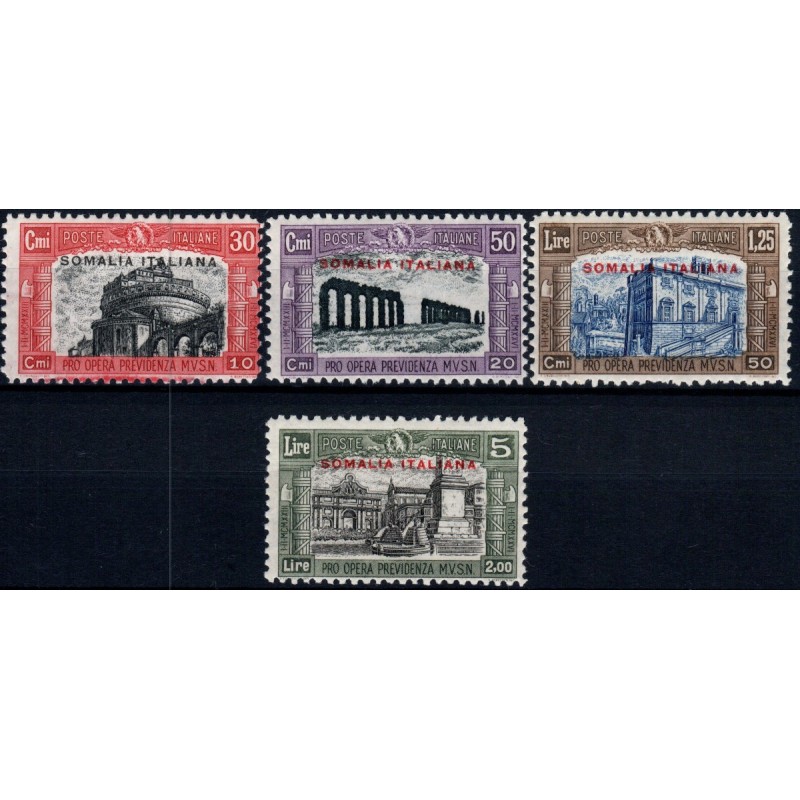 COLONIE 1929 SOMALIA MILIZIA II 4 VALORI S.26 G.I MNH**  | Filateli...