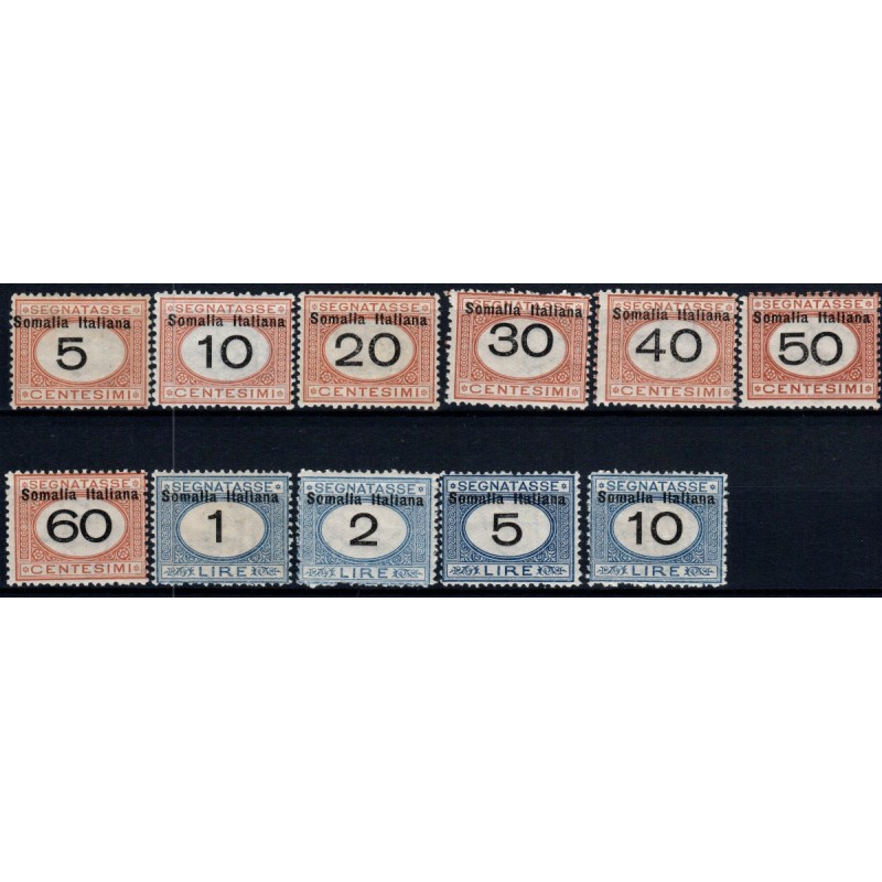 COLONIE 1926 SOMALIA SEGNATASSE SOPR. CON VALORE IN MONETA S.67 G.I...