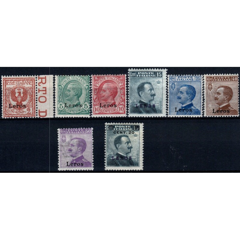 COLONIE 1912 EGEO SOPR. LEROS 8 VALORI G.I MNH**  | Filatelia Meloni