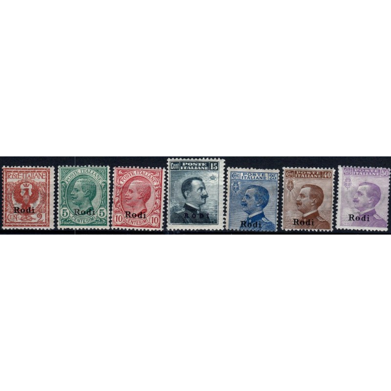 COLONIE 1912 EGEO SOPR. RODI 7 VALORI S.72 G.I MNH**  | Filatelia M...