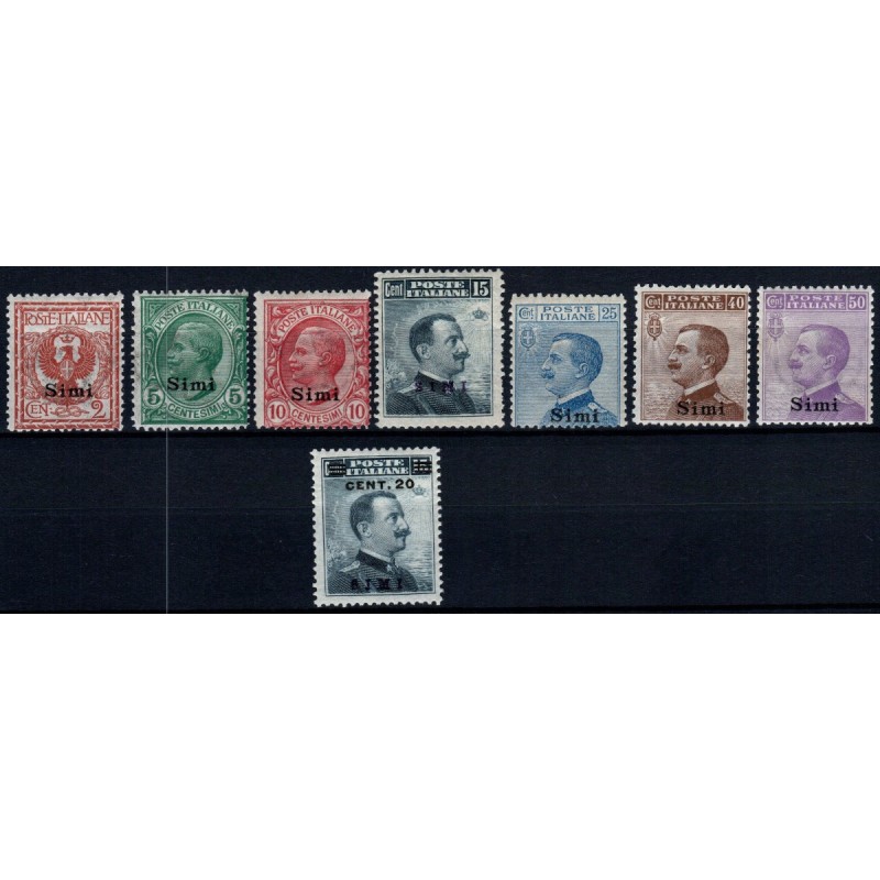 COLONIE 1912 EGEO SOPR. SIMI 8 VALORI G.I MNH**  | Filatelia Meloni
