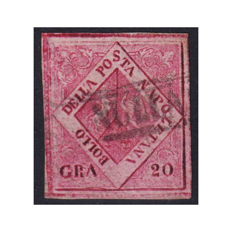NAPOLI 1858 20 GRANA FALSO II TIPO CARMINIO N.F9c CON FILIGRANA US....