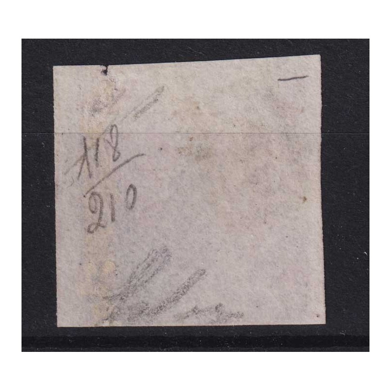 NAPOLI 1858 2 GRANA FALSO II TIPO VIOLETTO DOPPIA STAMPA N.F2c US. ...