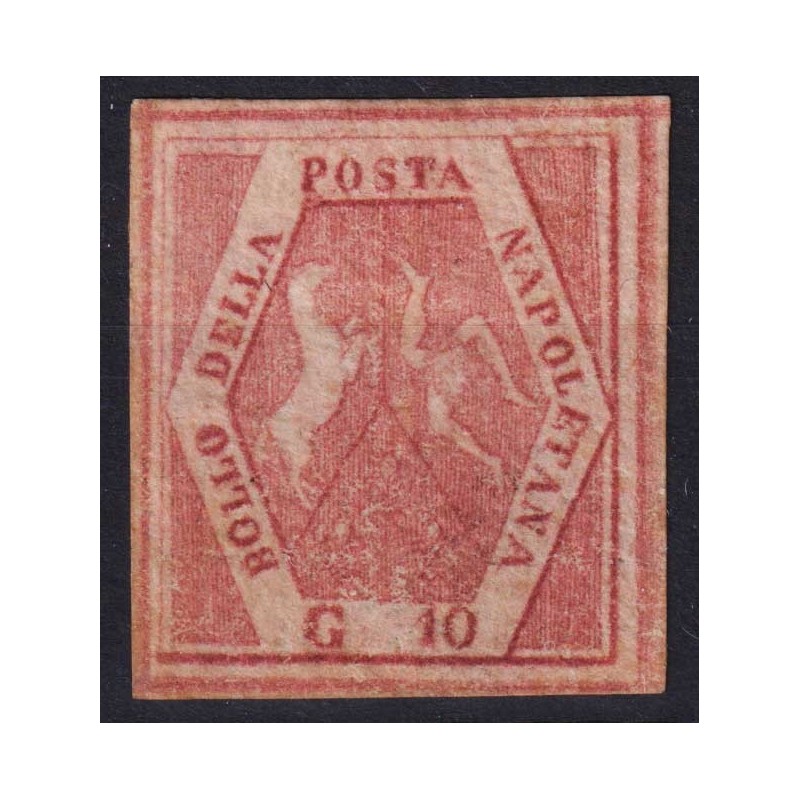 NAPOLI 10 GR. FALSO III TIPO ROSA CARMINIO CARTA VERGATA N.F5a G.O ...