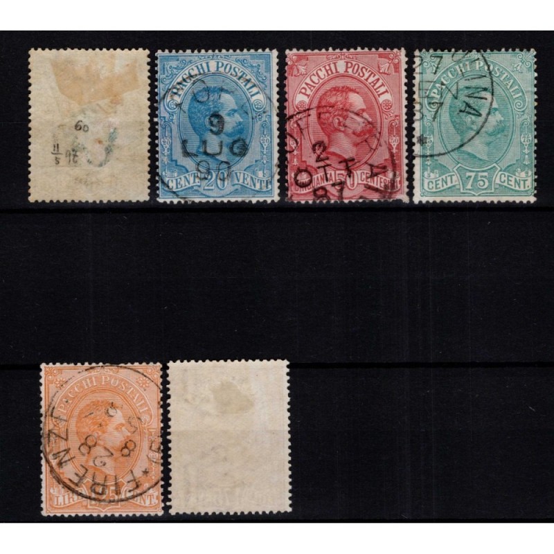 REGNO D'ITALIA 1884-86 PACCHI POSTALI UMBERTO I 6 V. US / G.O MH*  ...