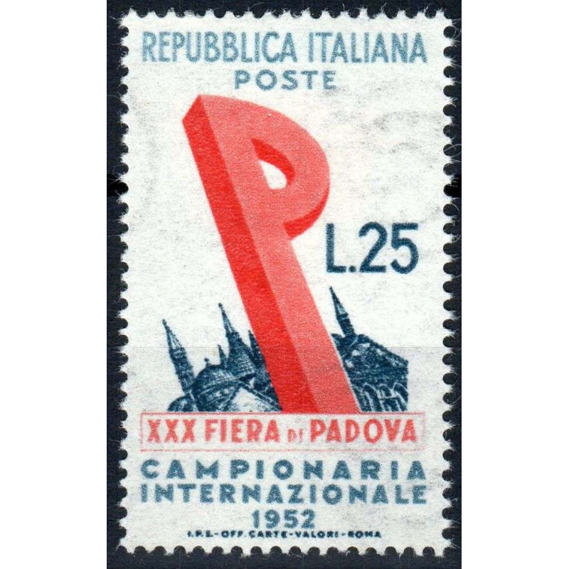 REPUBBLICA 1952 FIERA DI PADOVA G.I MNH** BEN CENTRATO 5  | Filatel...
