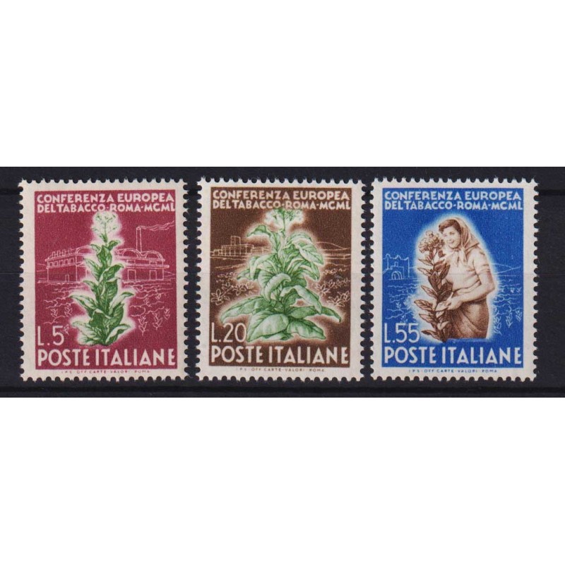 REPUBBLICA 1950 TABACCO 3 V. G.I MNH**  | Filatelia Meloni