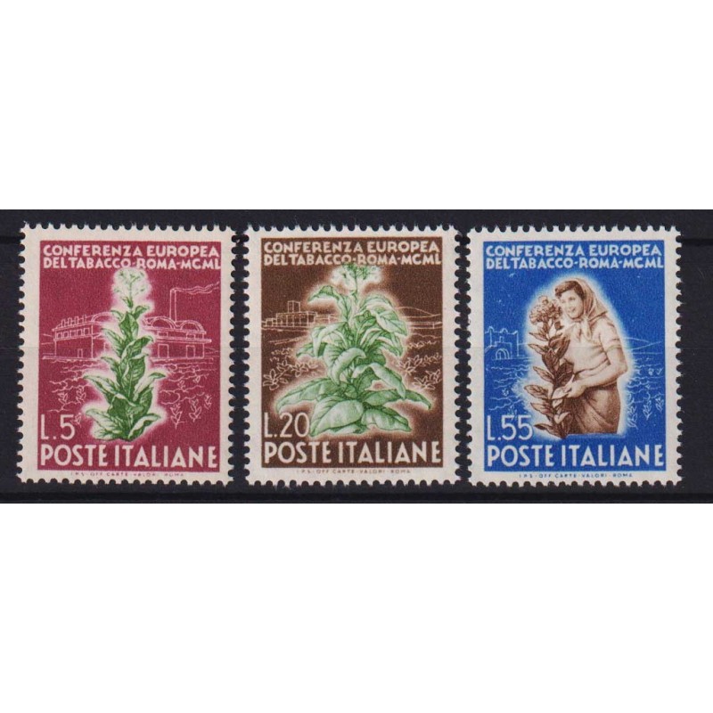 REPUBBLICA 1950 TABACCO 3 V. G.I MNH**  | Filatelia Meloni