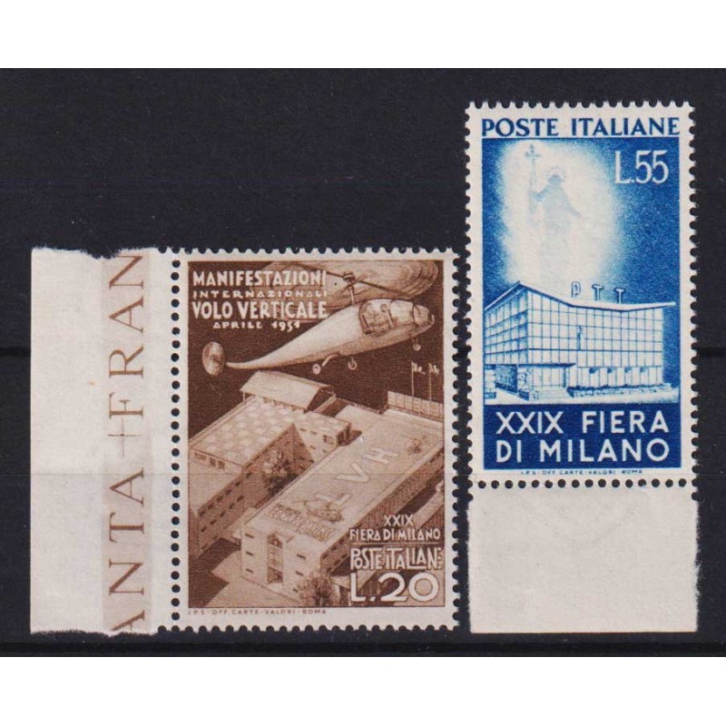 REPUBBLICA 1951 FIERA DI MILANO 2 V. G.I MNH** BORDO FOGLIO  | Fila...