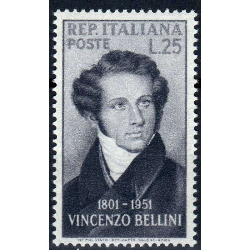 REPUBBLICA 1952 VINCENZO BELLINI G.I MNH** 7  | Filatelia Meloni