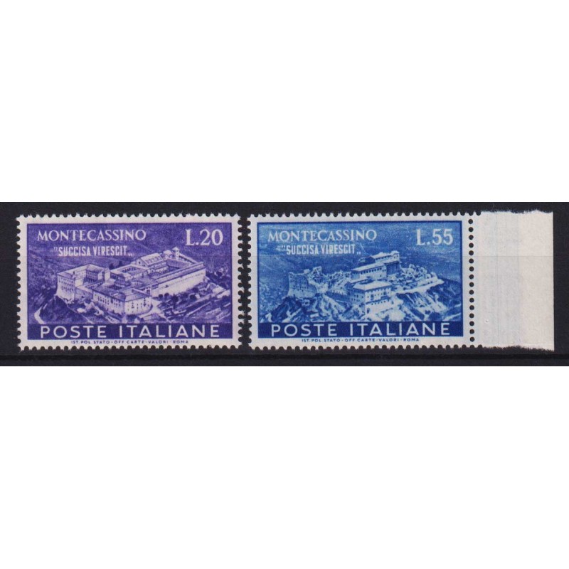 REPUBBLICA 1951 MONTECASSINO 2 V. G.I MNH**  | Filatelia Meloni