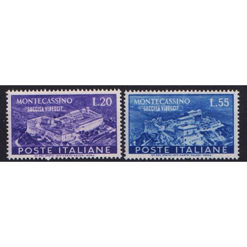 REPUBBLICA 1951 MONTECASSINO 2 V. G.I MNH**  | Filatelia Meloni