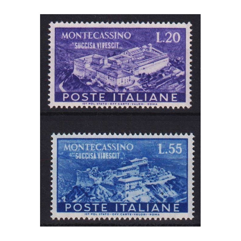 REPUBBLICA 1951 MONTECASSINO 2 V. G.I MNH**  | Filatelia Meloni