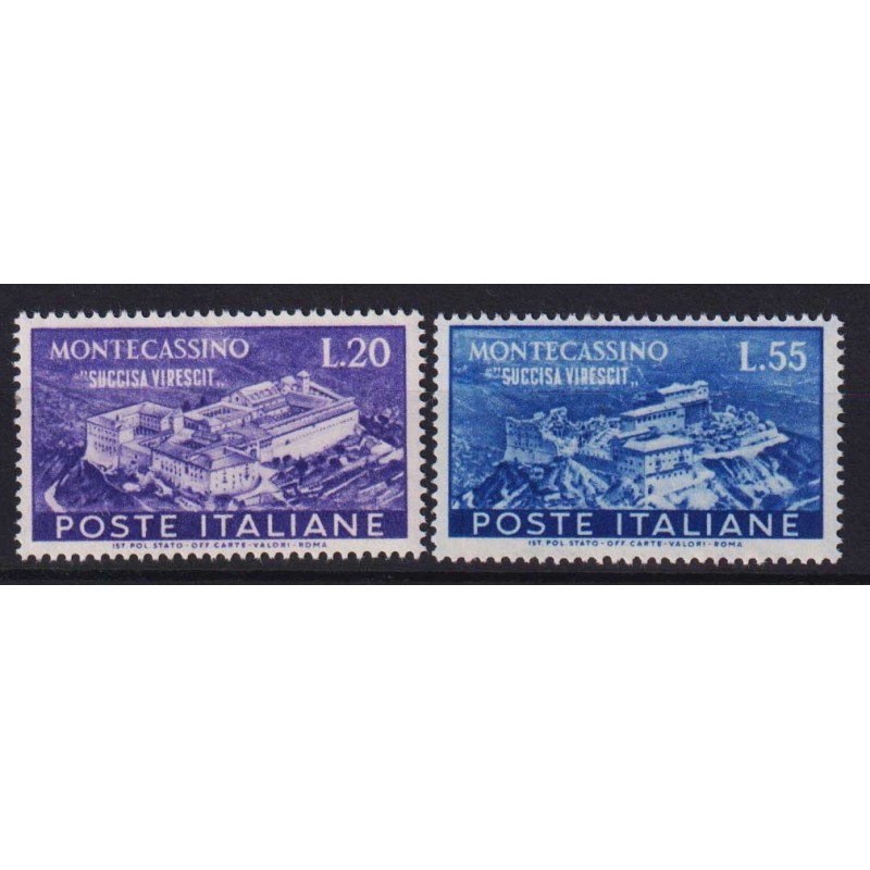 REPUBBLICA 1951 MONTECASSINO 2 V. G.I MNH**  | Filatelia Meloni