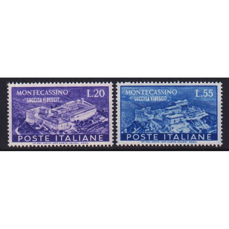 REPUBBLICA 1951 MONTECASSINO 2 V. G.I MNH**  | Filatelia Meloni