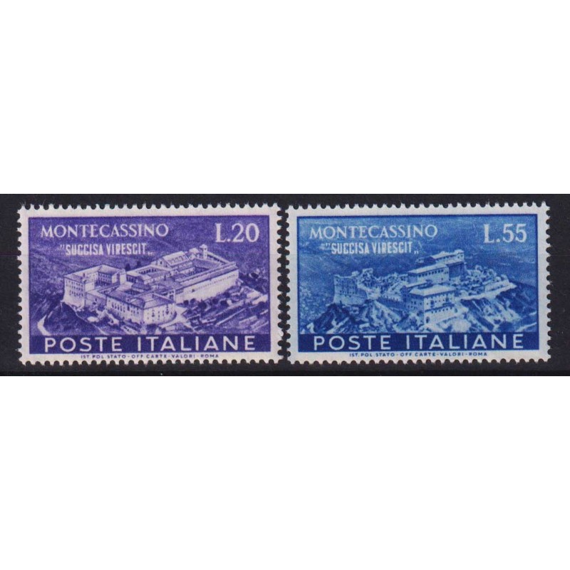 REPUBBLICA 1951 MONTECASSINO 2 V. G.I MNH**  | Filatelia Meloni