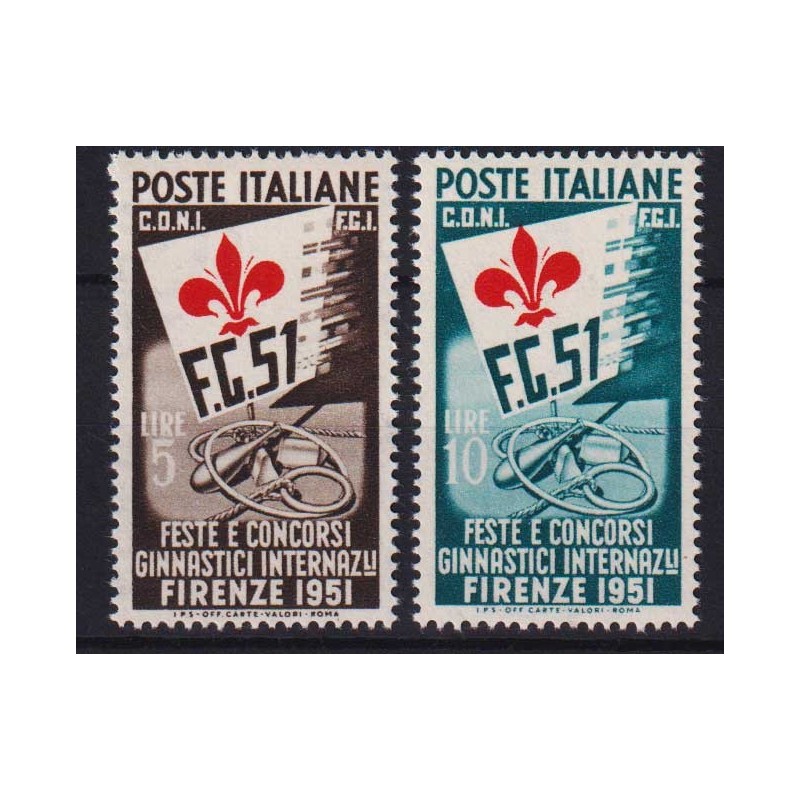 REPUBBLICA 1951 GINNICI 2 V. G.I MNH**  | Filatelia Meloni