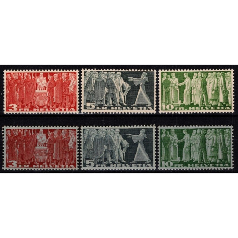 SVIZZERA 1938 INDIPENDENZA 6 V. G.I MNH**  | Filatelia Meloni
