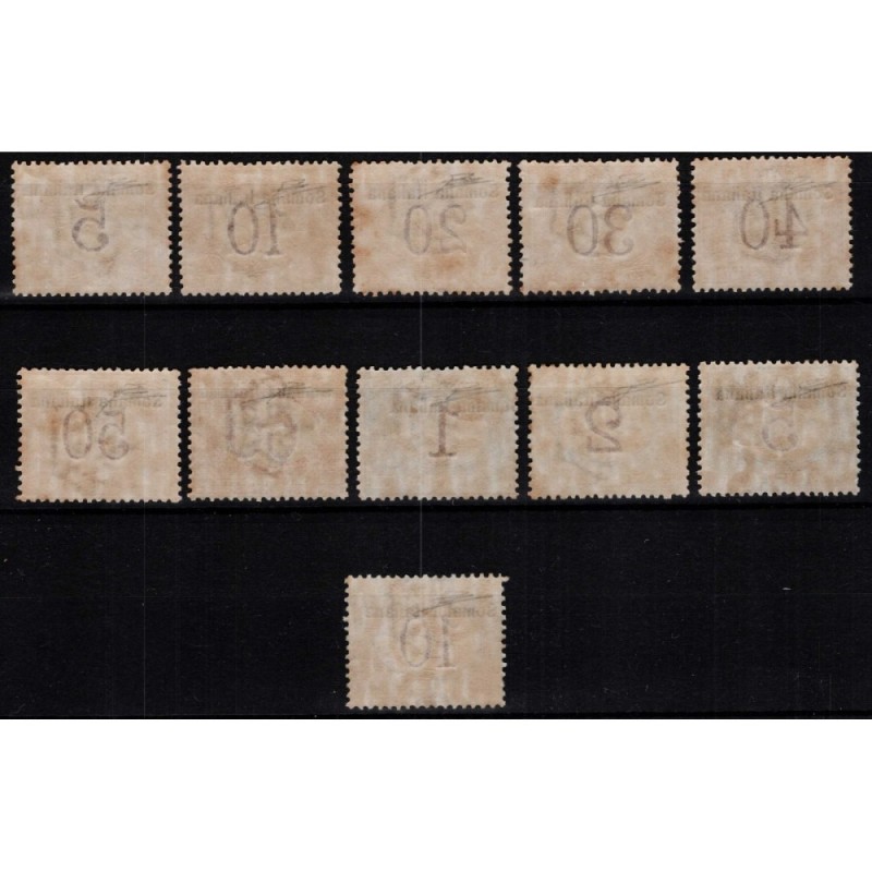 COLONIE SOMALIA 1909 SEGNATASSE 11 V. N.12-22 G.I MNH** CERT.  | Fi...