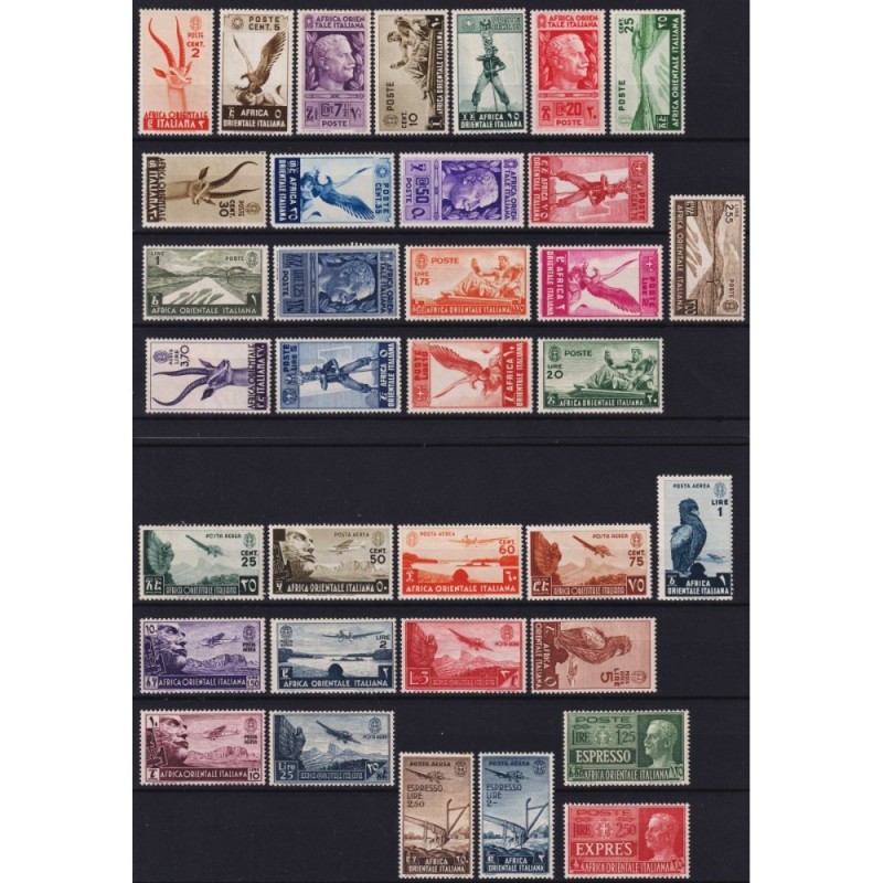 COLONIE AFRICA ORIENTALE 1938 SOGGETTI VARI 35 V. G.I MNH** CERT.  ...