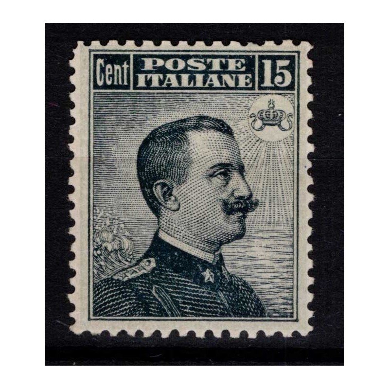REGNO D'ITALIA 1909 MICHETTI 15 CENTESIMI N.86 G.I MNH** CERT.  | F...