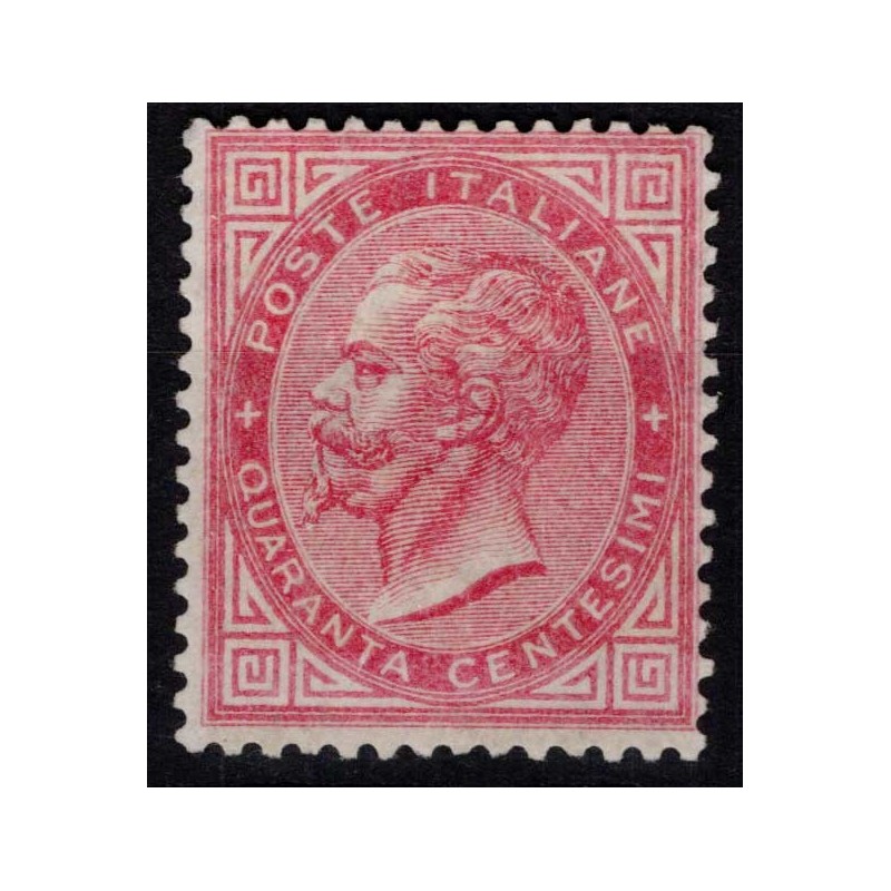 REGNO D'ITALIA 1863 40 CENTESIMI LONDRA DE LA RUE N.L20 G.O MH* CER...