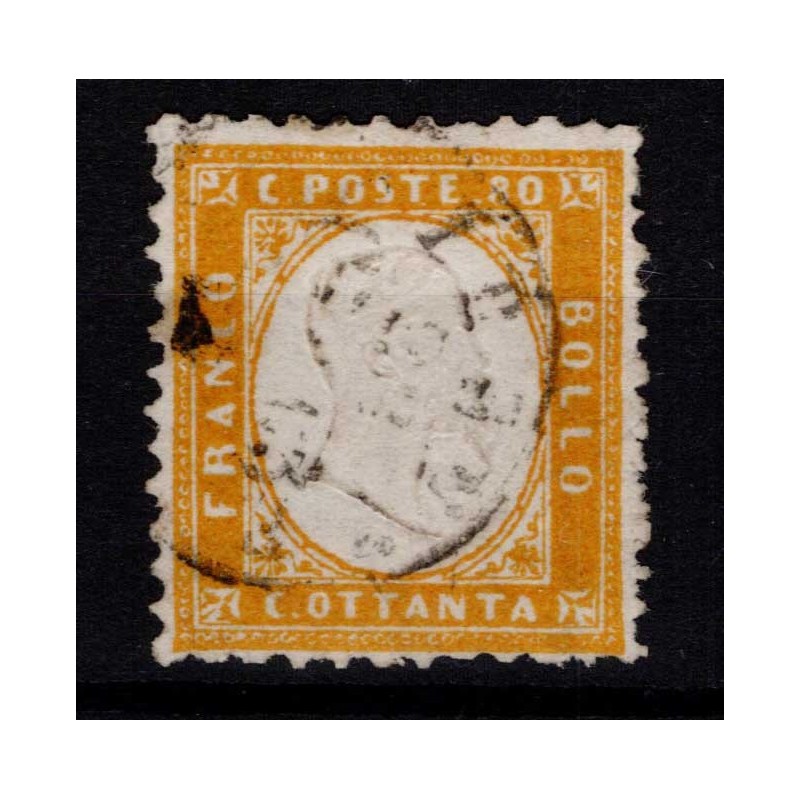 REGNO D'ITALIA 1862 80 CENTESIMI N.4 US. CERT.  | Filatelia Meloni
