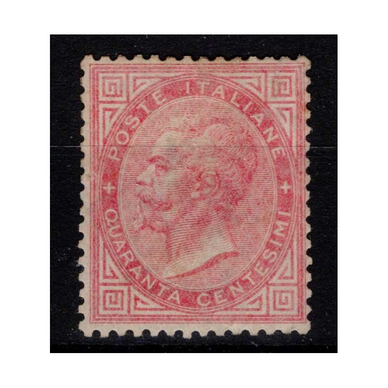 REGNO D'ITALIA 1863 40 CENTESIMI LONDRA DE LA RUE N.L20 G.I MNH** 2...