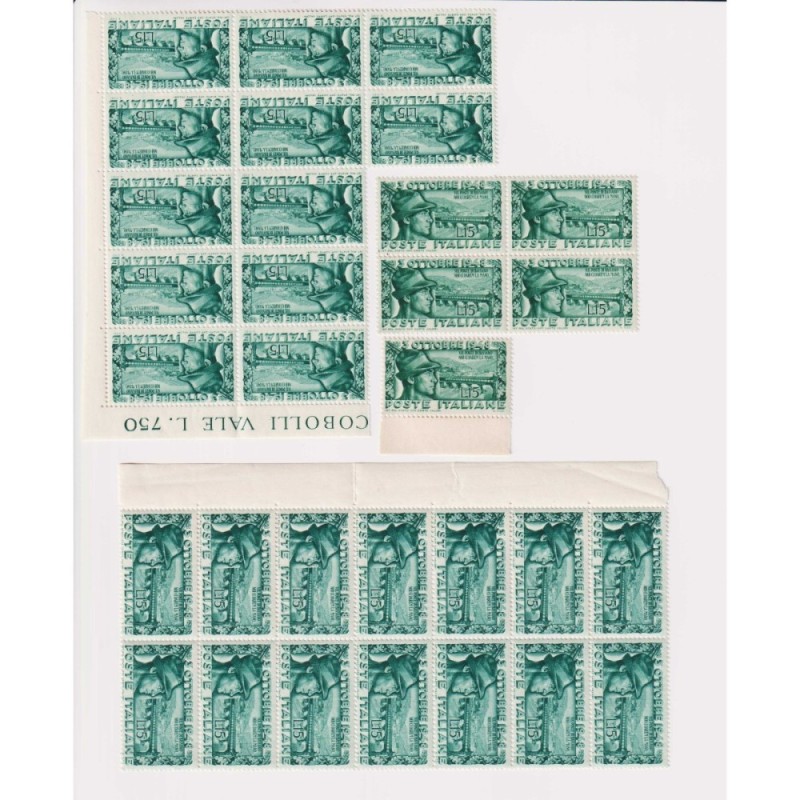REPUBBLICA 1948 PONTE ALPINI BASSANO 31 VALORI G.I MNH** COME DA FO...