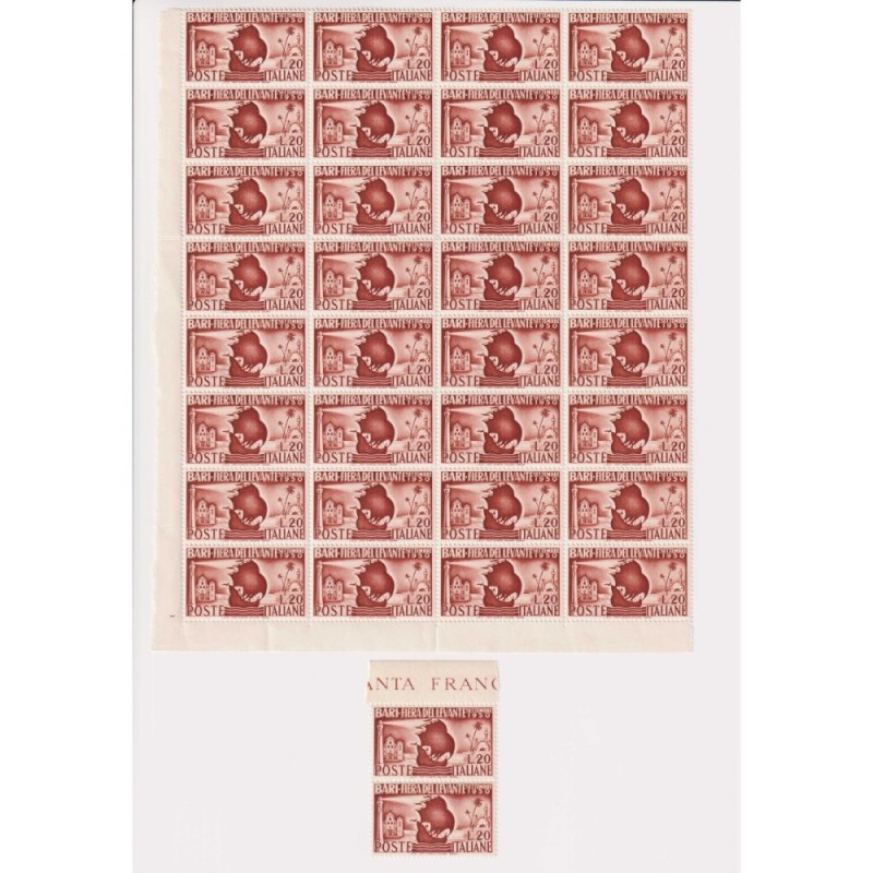 REPUBBLICA 1950 FIERA LEVANTE BARI 34 VALORI G.I MNH** COME DA FOTO...