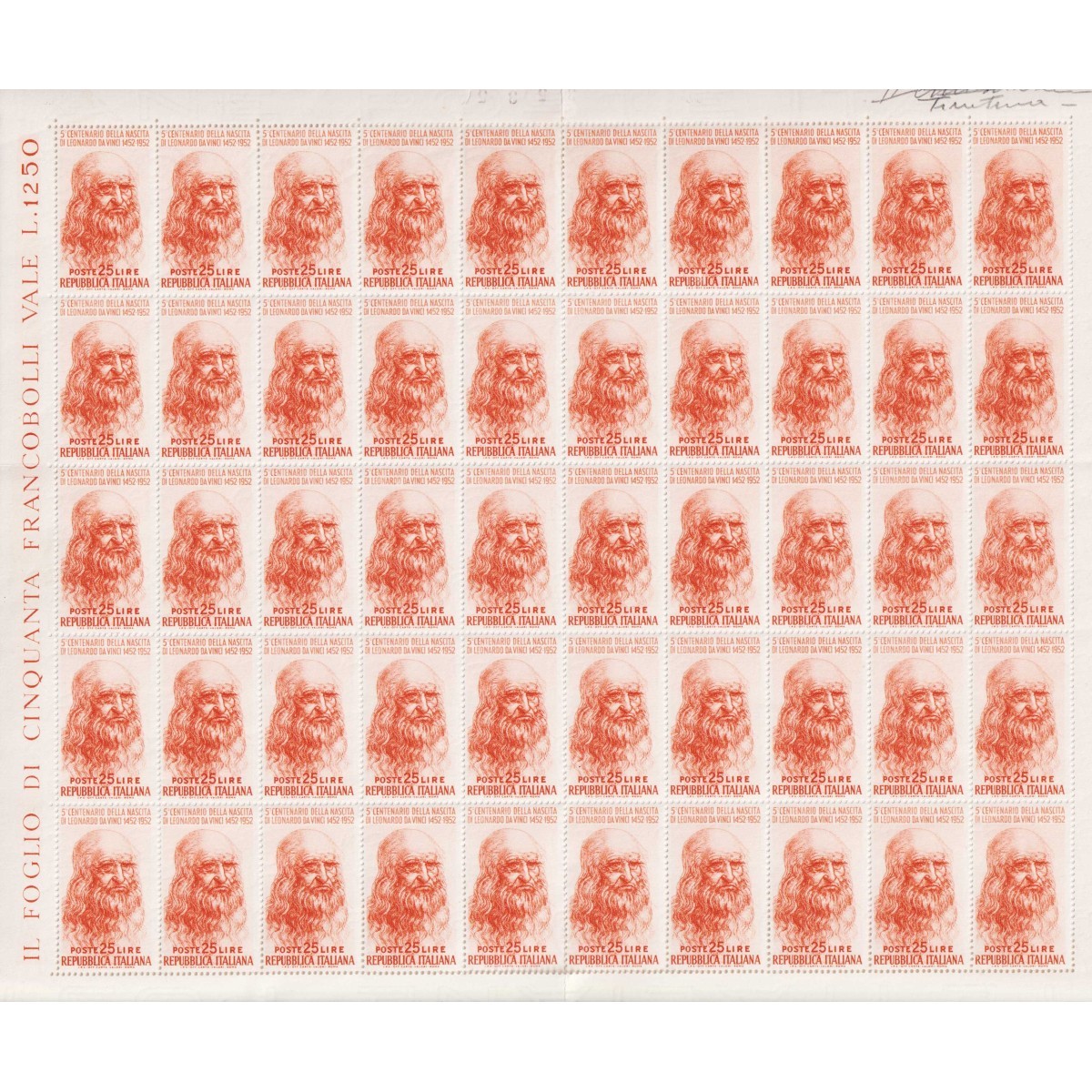 REPUBBLICA 1952 LEONARDO DA VINCI 49 SERIE COMPLETE G.I MNH** COME ... REPUBBLICA 1952 LEONARDO DA VINCI 49 SERIE COMPLETE G.I MNH** COME ...