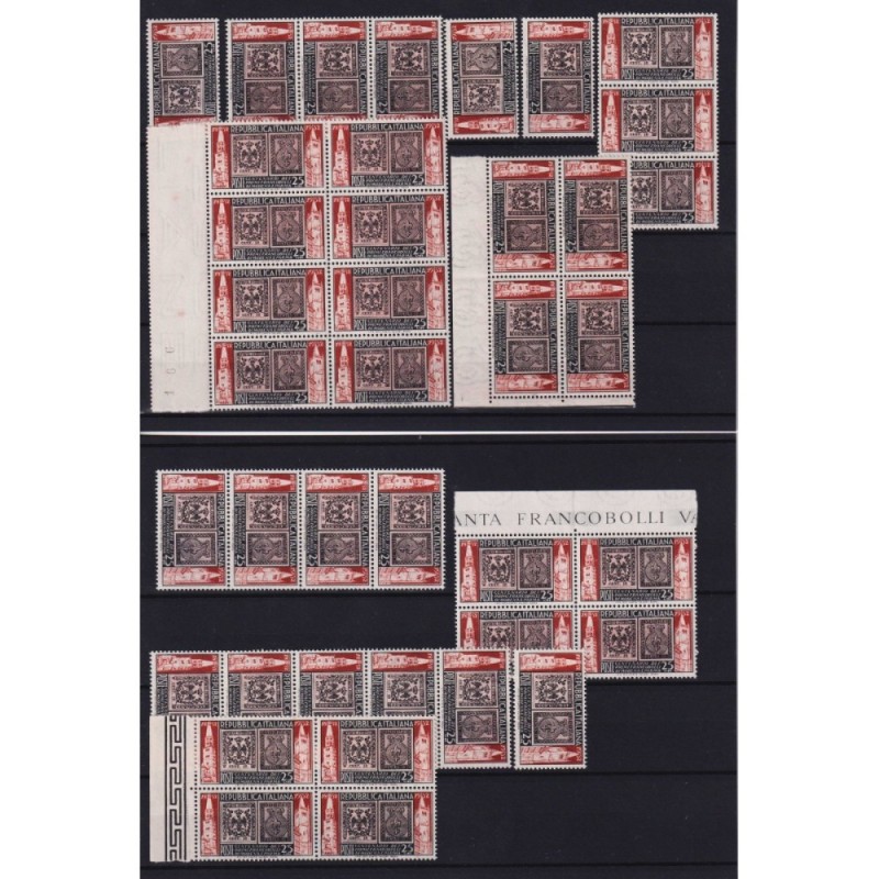 REPUBBLICA 1952 FRANCOBOLLI MODENA E PARMA 68 SERIE COMPLETE G.I MN...