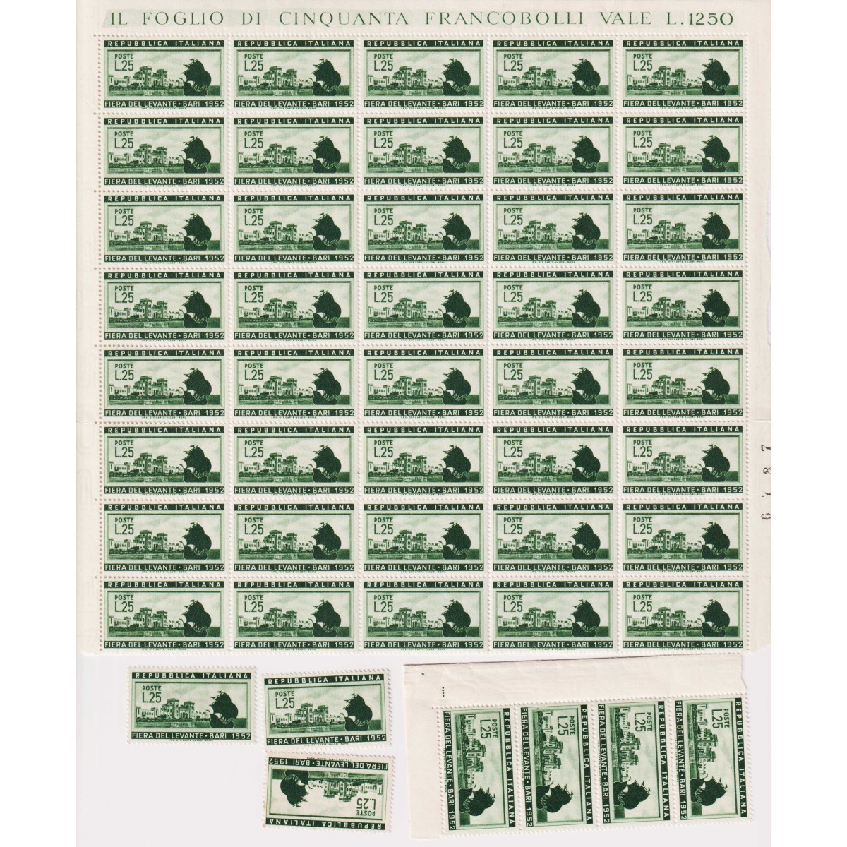 REPUBBLICA 1952 FIERA DEL LEVANTE BARI 87 VALORI G.I MNH** COME DA ... REPUBBLICA 1952 FIERA DEL LEVANTE BARI 87 VALORI G.I MNH** COME DA ...