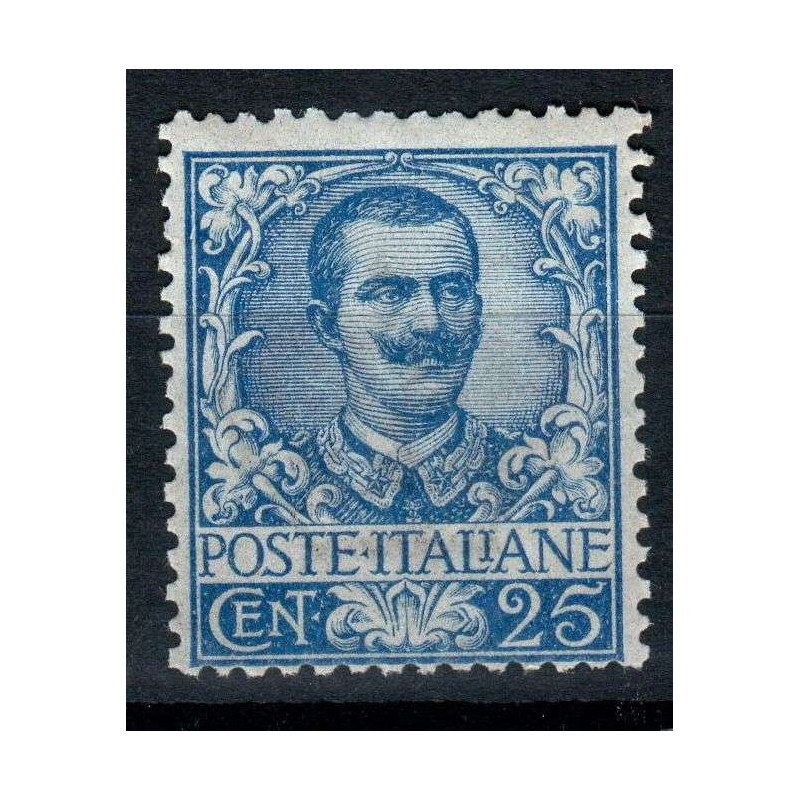 REGNO D'ITALIA 1901 FLOREALE 25 CENTESIMI G.O MH* BUONA CENTRATURA ...