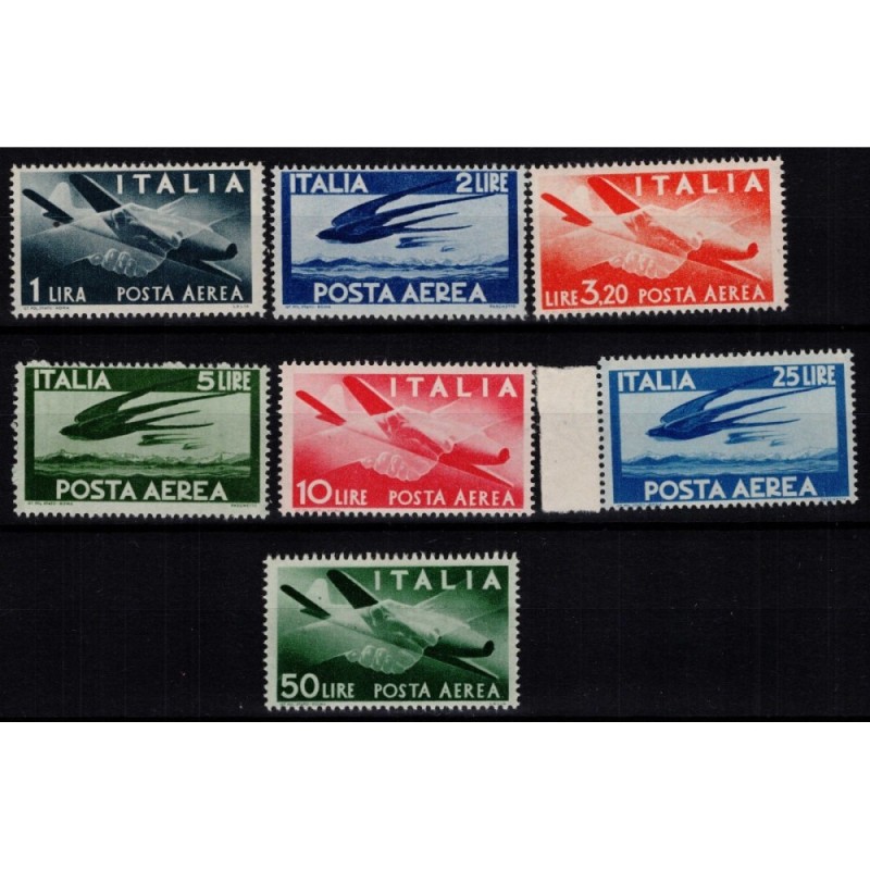 REPUBBLICA 1945-46 POSTA AEREA DEMOCRATICA 7 V. G.I MNH**  | Filate...