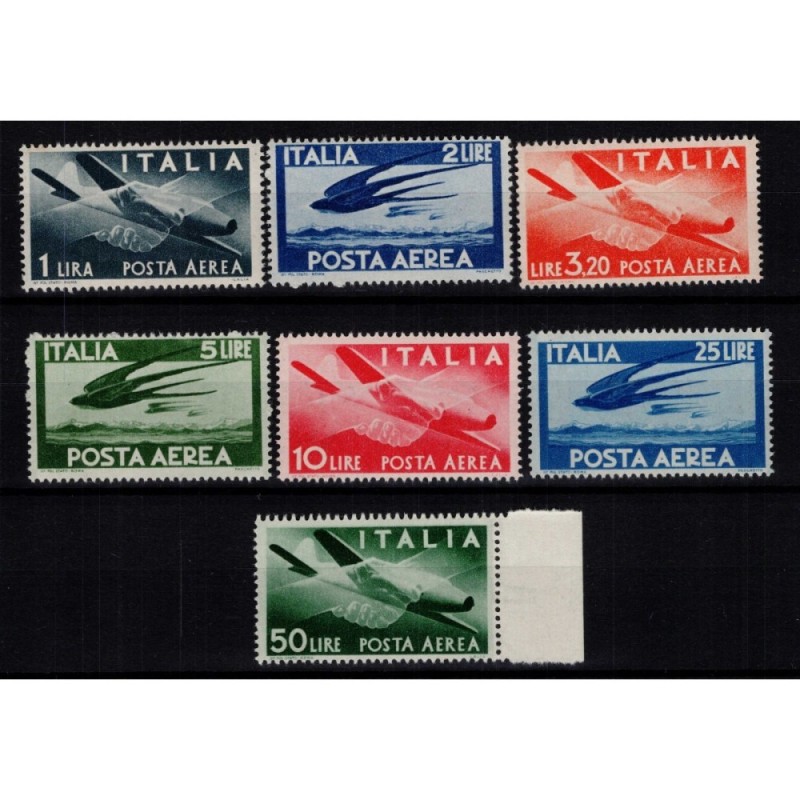 REPUBBLICA 1945-46 POSTA AEREA DEMOCRATICA 7 V. G.I MNH**  | Filate...