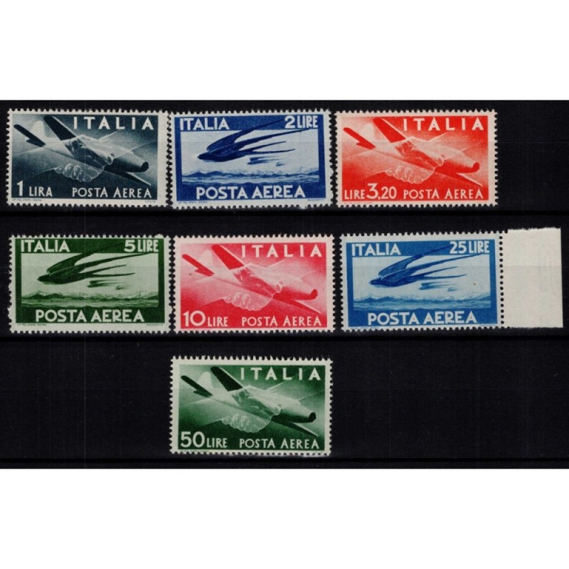 REPUBBLICA 1945-46 POSTA AEREA DEMOCRATICA 7 V. G.I MNH**  | Filate...