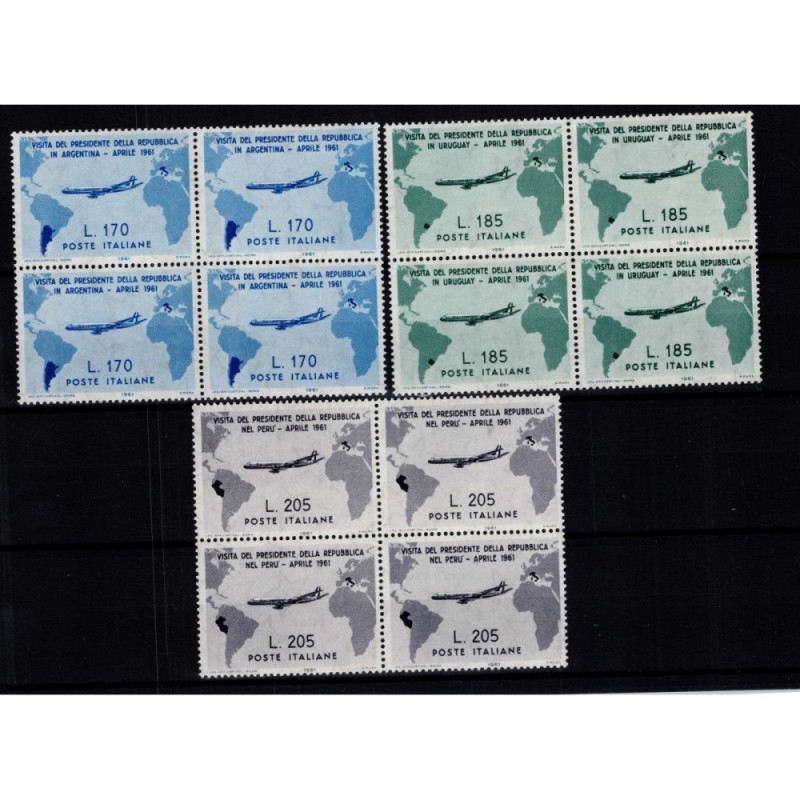 REPUBBLICA 1961 QUARTINE GRONCHI 12 V. G.I MNH**  | Filatelia Meloni