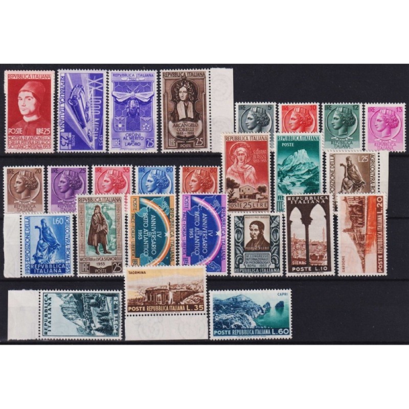 REPUBBLICA 1953 ANNATA COMPLETA 27 V. G.I MNH**  | Filatelia Meloni