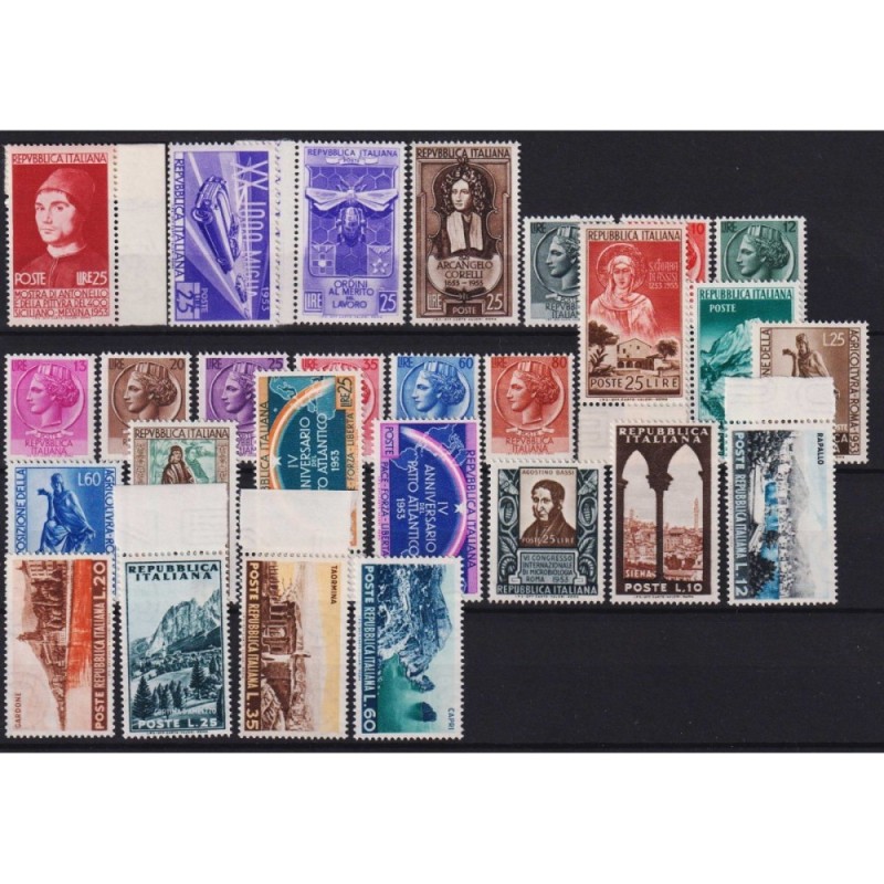 REPUBBLICA 1953 ANNATA COMPLETA 27 V. G.I MNH**  | Filatelia Meloni