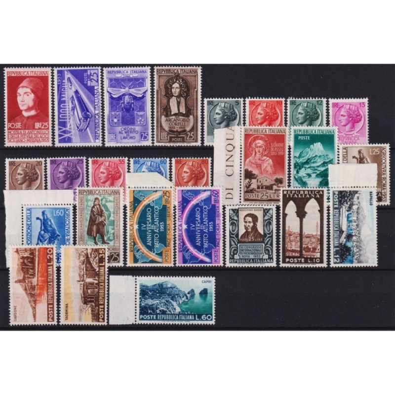 REPUBBLICA 1953 ANNATA COMPLETA 27 V. G.I MNH**  | Filatelia Meloni