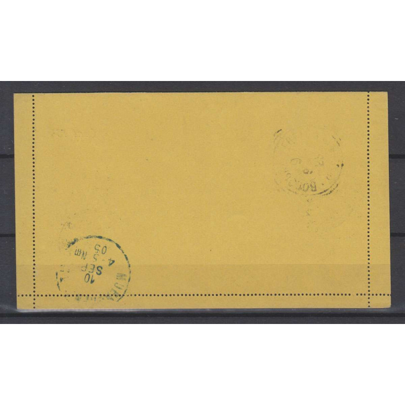 SAN MARINO INTERO POSTALE CON GEMELLI 1903 VEDUTA 2 VALORI SU BIGLI...