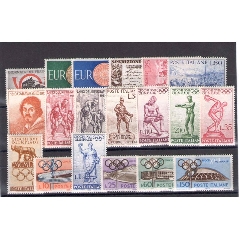 1960 REPUBBLICA ANNATA COMPLETA 19 VALORI G.I MNH**  | Filatelia Me...