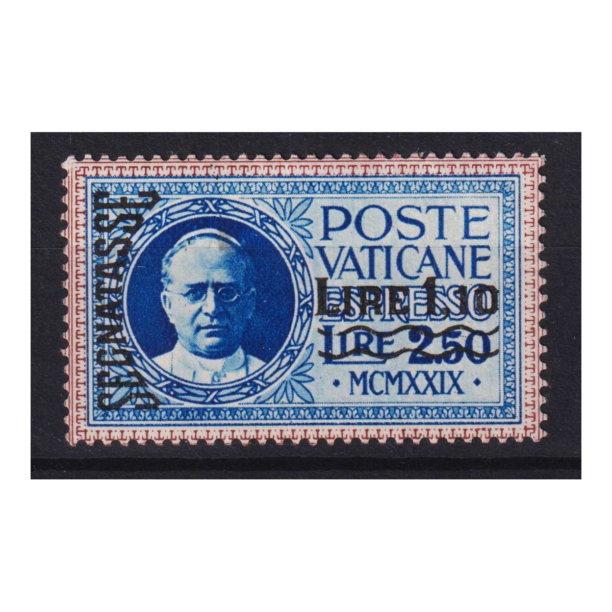VATICANO 1929 SEGNATASSE CONCILIAZIONE SAGGIO NERO 1,10 LIRE G.O ML... VATICANO 1929 SEGNATASSE CONCILIAZIONE SAGGIO NERO 1,10 LIRE G.O ML...