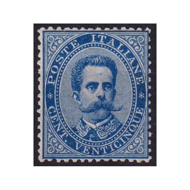 REGNO D'ITALIA 1879 UMBERTO I 25 CENTESIMI N.40 G.I MNH** CERT.  | ...